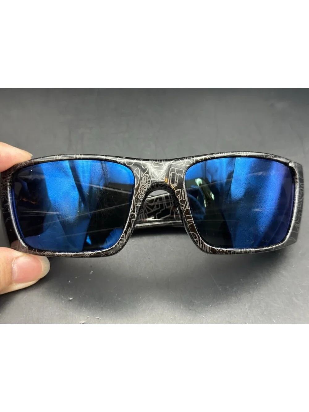 Oakley Fuel Cell Polished Black Ghost Text w/Ice Iridium Lenses